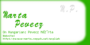 marta pevecz business card